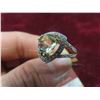 Image 9 : 14kt Gold Ring with Cubic Zirconia amd Prasiolite Size 9, 
