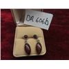 Image 1 : Antique Sterling Silver and Baltic Amber Drop Stud Earrings 
