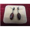 Image 2 : Antique Sterling Silver and Baltic Amber Drop Stud Earrings 