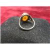 Image 2 : Vintage Sterling Silver + Baltic Amber Oval Ring Size 6