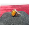 Image 3 : Vintage Sterling Silver + Baltic Amber Oval Ring Size 6