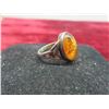 Image 4 : Vintage Sterling Silver + Baltic Amber Oval Ring Size 6