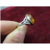 Image 6 : Vintage Sterling Silver + Baltic Amber Oval Ring Size 6