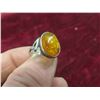 Image 7 : Vintage Sterling Silver + Baltic Amber Oval Ring Size 6