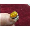 Image 8 : Vintage Sterling Silver + Baltic Amber Oval Ring Size 6