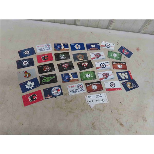 31 Tim Hortons Cards with Sports: Promotion of the Winnipeg 