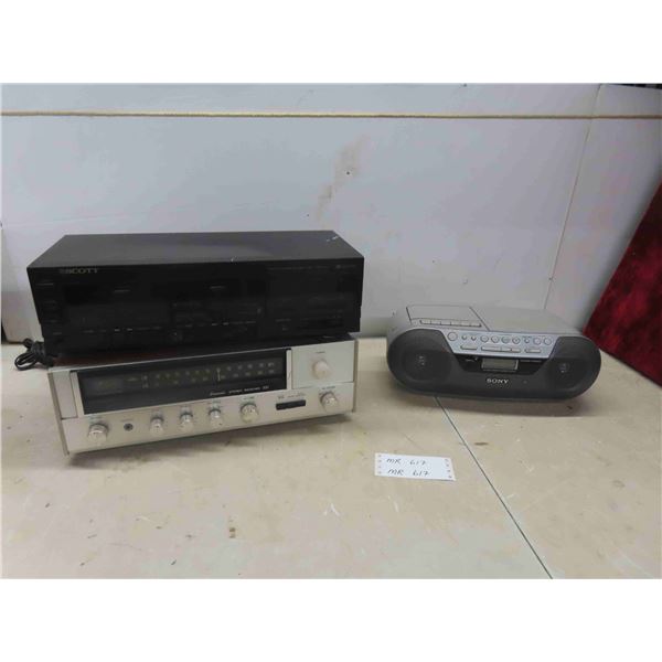 Scott Double Cassette Player,  Sansui Stereo Receiver, 