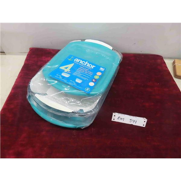 New Anchor 4pce Baking Pans with Lids