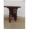 Image 4 : 2 Wood Plant Stands (1) 15'' H x 11'' Across, (1) Carved 12'' x 