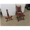 Image 1 : Folding Wood Chair , Odd Stool with Back Rest 