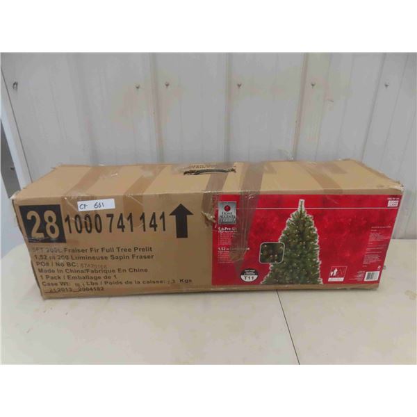 Fraiser Fir Pre Lit 5ft Artificial Xmas Tree