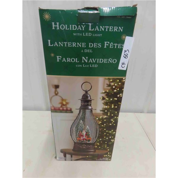 Holiday Lantern with LED Lights  - New or Store Return 