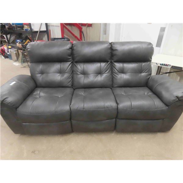 Leather / Leather Style Reclining Couch 90'' Wide