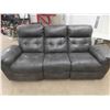 Image 1 : Leather / Leather Style Reclining Couch 90'' Wide
