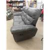 Image 2 : Leather / Leather Style Reclining Couch 90'' Wide