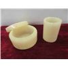 Image 2 : Alabaster Hand Carved 3pce Dresser Set 