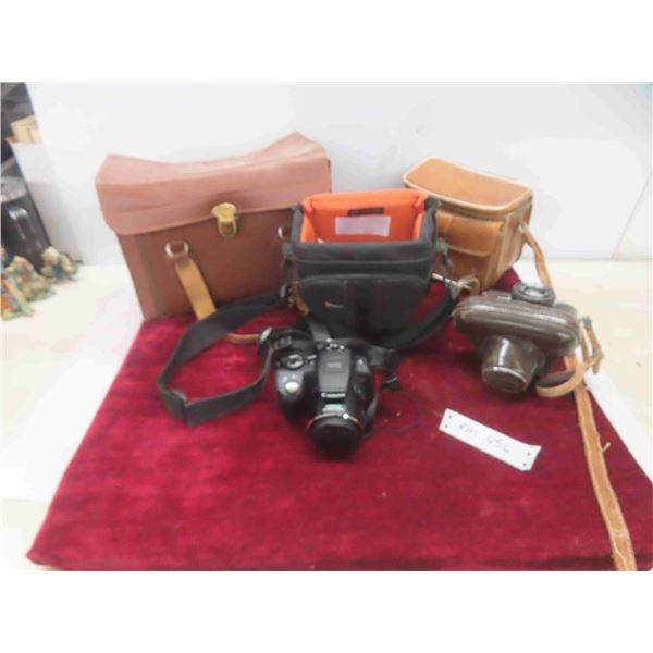 Minolta Camera, Canon Model SX 50HS , 3 Camera Bags 
