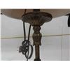 Image 4 : 2 Brass Table Lamps with Shades 33'' T 