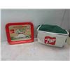 Image 1 : Co-op and Coke Metal Tray , 7UP Cooler Bag 