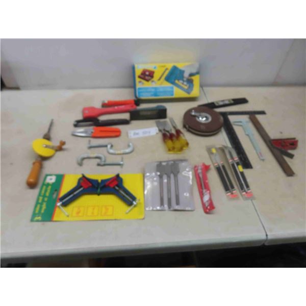 New Staple Gun Kit, Hand Drills, Tape Measure , Squares,