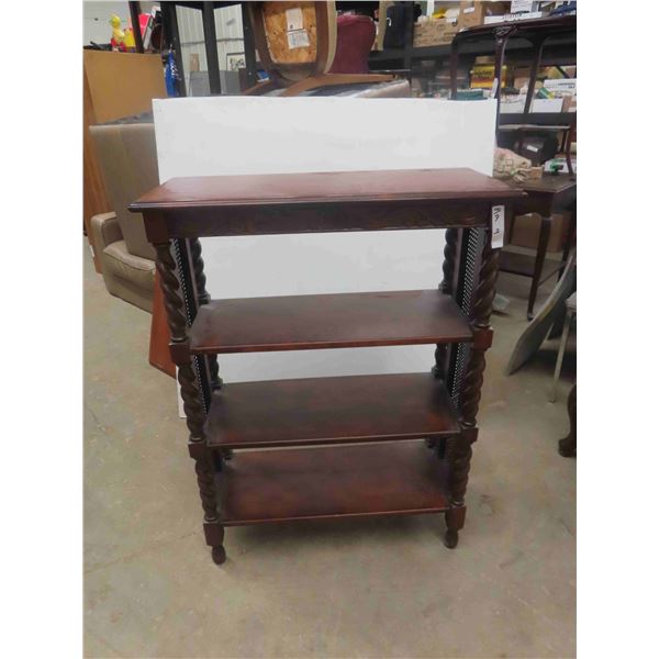 Jacob Bean Open Tier Fancy Shelf with Cane and Carving 