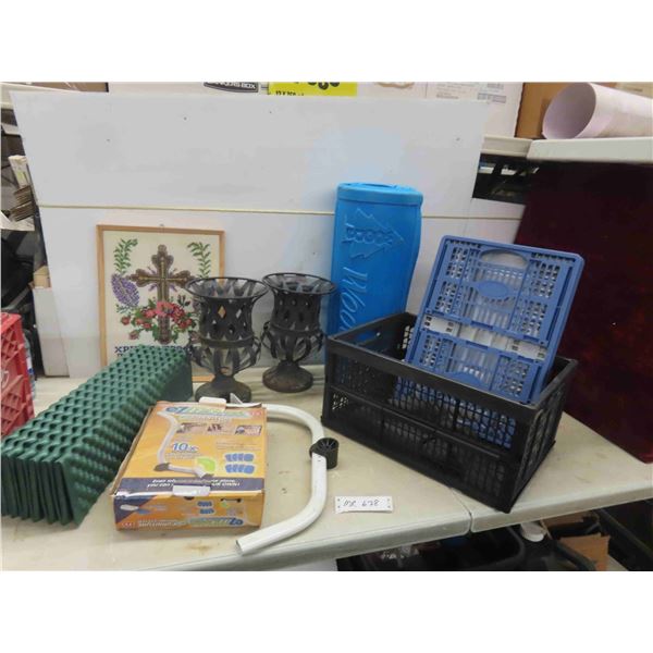 2 Gardern Metal Urns , 2 Fold Up Baskets , Furniture 