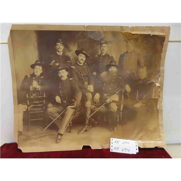 1860-65 Very Rare Civil War Photo of Union Officers 16 1/2'' x 