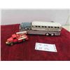 Image 1 : 1960s Toy Tin Friction Greyhound Bus, Fire Truck 