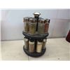 Image 2 : Revolving 2 Tier Spice Rack with 16 Jars of Spice 