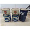 Image 2 : 9 Gulf Cans: Oil, Cleaning Solvent, Charcoal Starter, Some