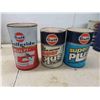 Image 3 : 9 Gulf Cans: Oil, Cleaning Solvent, Charcoal Starter, Some