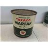 Image 3 : 5 Texaco Cans: Oil, Marfak, Tranny Fluid, Carb Cleaner, 