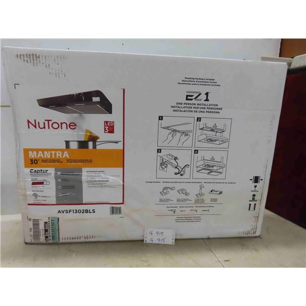 New Nutone 30'' Black Stainless Steel Range Hood 