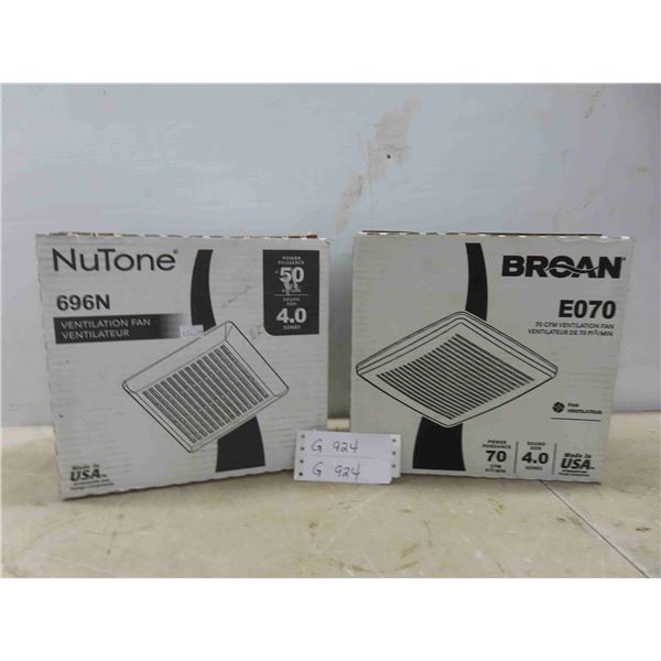 New Nutone 696N + Broan EO70 Ventilation Fans 