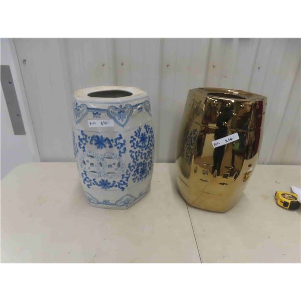 2 Ceramic Planters 19'' H x 10'' Across 