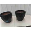 Image 1 : 2 Ceramic Planters 15'' H x 15'' Across 