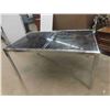 Image 1 : Chrome Leg Glass Table 30'' x 61'' x 39'' 