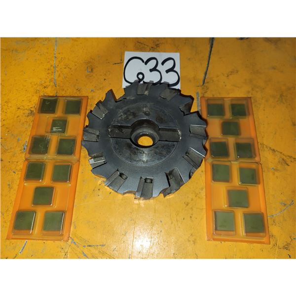 Widia Valenite Milling Cutter 5" X 1"1/2 with Inserts (20) SPUN