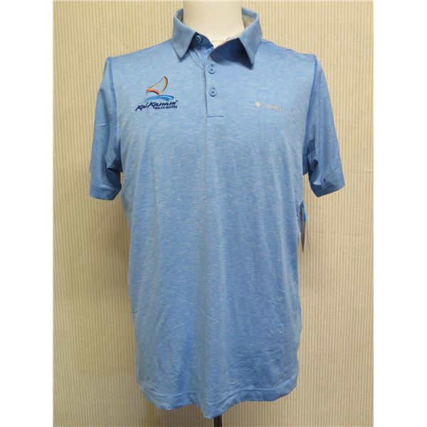 Columbia Sportswear Tech Trail Short Sleeve Men's Light Blue Polo Shirt Size M