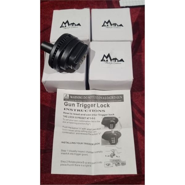 FOUR TRIGGER LOCKS - THREE COMBINATION