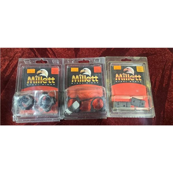 TWO SETS OF MILLET TURN-IN STANDARD 1" MED AND 110 SAVAGE BASE