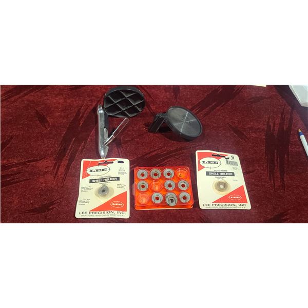 SHELL HOLDER AND PRIMER TOOL COMES WITH SOME SHELL HOLDERS