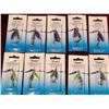 Image 1 : TEN SVEN TREBLE HOOK SPINNERS - FIVE ARE PURPLE AND SILVER AND FIVE ARE GREEN AND SILVER