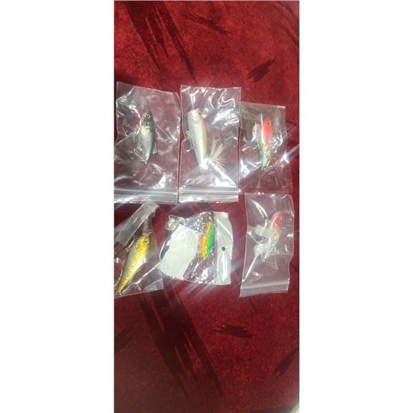SIX WEIGHTED LURES - TWO ARE ENLURES