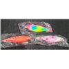 Image 1 : THREE 6" DOUBLE TREBLE HOOK DIVING LURES - WEIGHTED TO HELP MIMIC SWIM PATTERNS OF PREY - PLEASE SEE