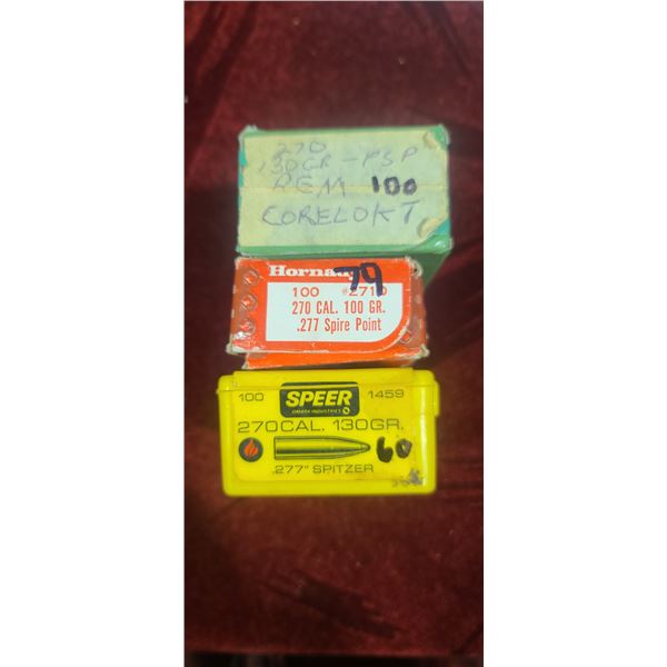 .270 CAL QTY100 130GR PSP CORELOKT - QTY 79 100GR SPIRE POINT AND QTY 0 130GR SPITZER