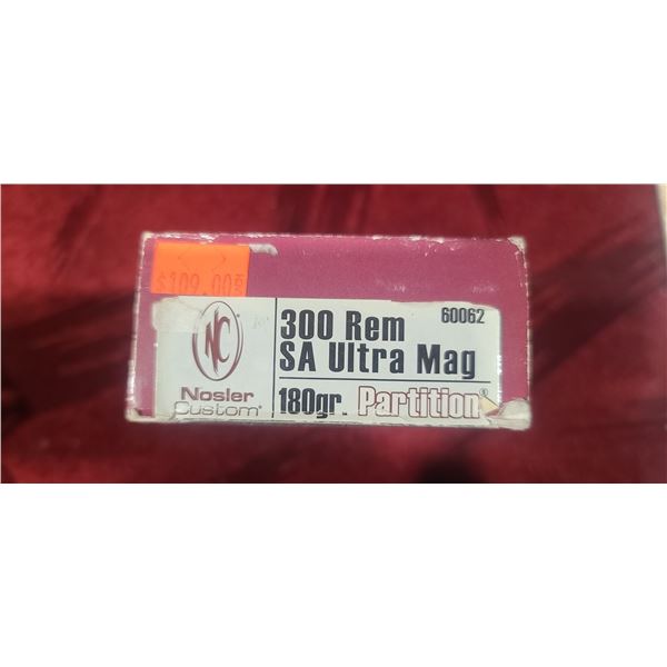 300 REM SA ULTRA MAG 180 GR NOSLER PARTITION