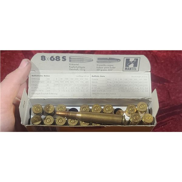 8X68SQTY8 ROUNDS 187GR. COPPER HOLLOW POINT