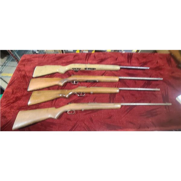 FOUR PARTS .22'S: HIAWATHA S,L,LR 22" BARREL - NO BOLT -NO S/N    LAKEFIELD MODEL 54B 22LR 19"BARREL