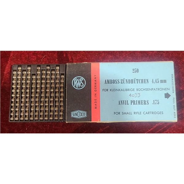 124 RWS ANVIL PRIMERS .175 FOR SMALL RIFLE